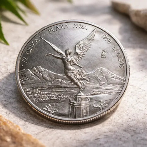 1/2 Onza De Plata Pura Libertad Del Año 1996