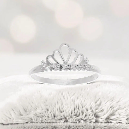 Regalo Para Niña Anillo De Corona Princesa Plata 925 Plateado 4