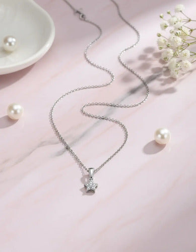 Regalo Romántico Collar Estrella Plata - Amor Novia Esposa Plateado