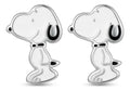 Broquel Arete De Snoopy De Plata 925 Blanco