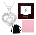Collar Elegante Corazón De Plata 925 Con Piedras Zirconias Plateado