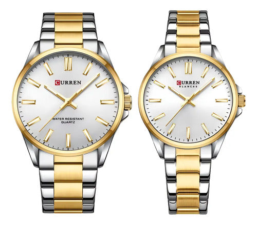 Reloj Para Parejas Acero Inoxidable, Regalo Plateado Gris