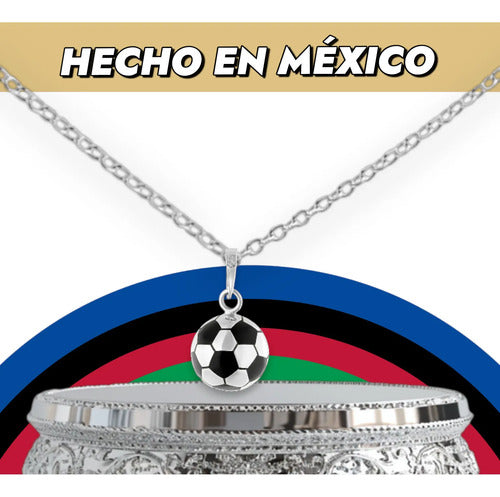 Collar Dije Balón De Futbol Plata, Regalo, Copa Mundial 2026 Plateado