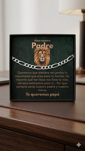 Regalo Para Papá Pulso Estilo Cartier De Plata Con Mensaje Plateado 21 Cm