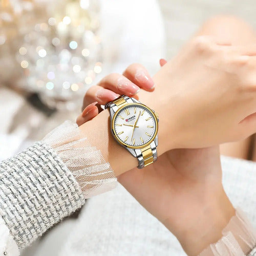 Reloj Para Mujer Acero Inoxidable Moderno, Regalo Mujer Plateado Gris