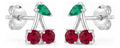 Broquel De Cereza De Plata 925 Rojo