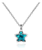 Collar Estrella de Cristal Azul · Plata