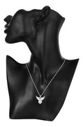 Collar Con Colgante De Alas De Corazón Para Mujer, De Plata  Plateado