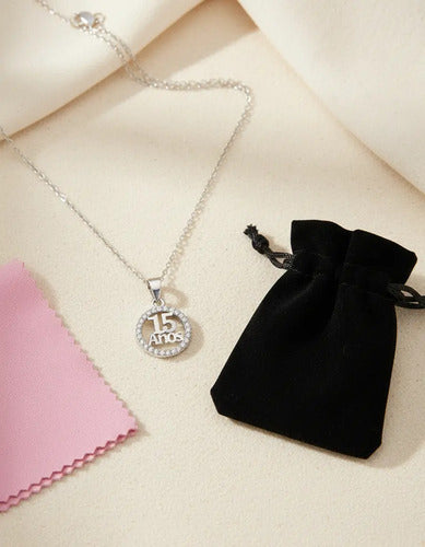 Regalo Para Quinceañera, Collar Dije 15 Años Plata 925 Dije 15 Años