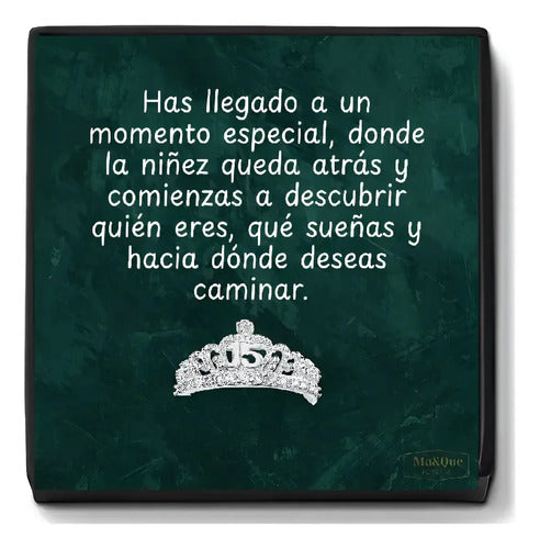 Anillo De 15 Años Plata Corona Princesa Con Mensaje Especial Plateado 9