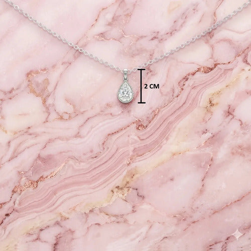 Regalo Para Amiga Collar De Plata Con Caja, Mensaje Especial Dije Gota