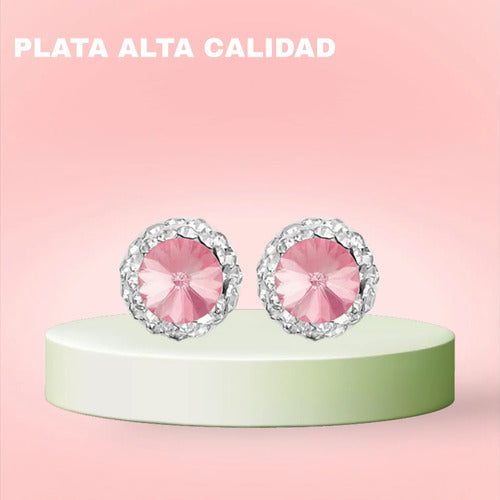 Regalo San Valentin Para Mujer Aretes De Plata 14 De Febrero Rosa