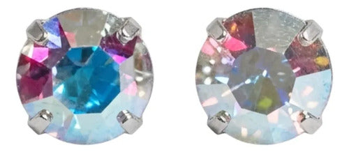 Broqueles Redondos Tornasol · Plata 925