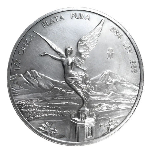 1/2 Onza De Plata Pura Libertad Del Año 1996