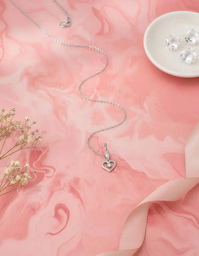 Collar Plata De Corazón Para  Mi Hermosa Hija Con Caja Plateado