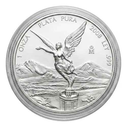 Onza Plata Pura Libertad México 2008 En Capsula