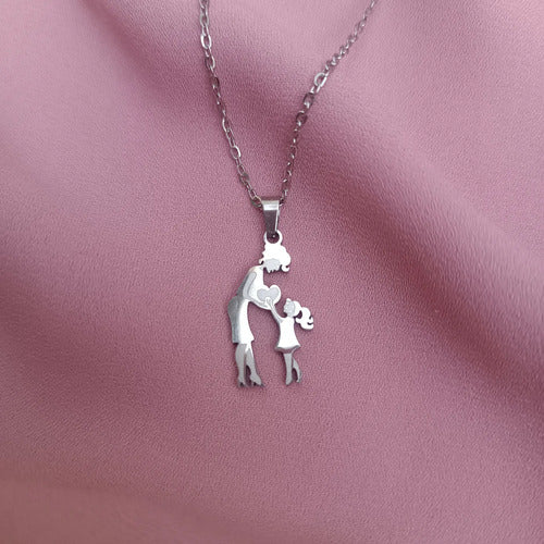 Collar Elegance Prime Acero Inoxidable Mama E Hija Plateado