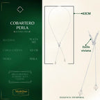 Collar Largo Corbatero con Perlas 66 cm · Plata 925
