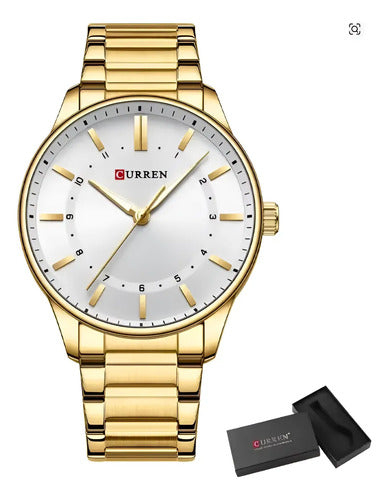 Reloj Para Hombre En Acero Inoxidable Color Dorado Dorado