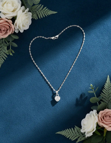 Collar De Corazón Plata 925, Regalo Romántico, Novia, Esposa Plateado