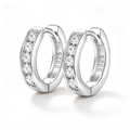 Aretes Huggies con Circonitas · Plata 925