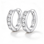 Aretes Huggies con Circonitas · Plata 925