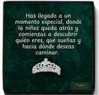 Anillo XV Años Corona Princesa con Mensaje · Plata