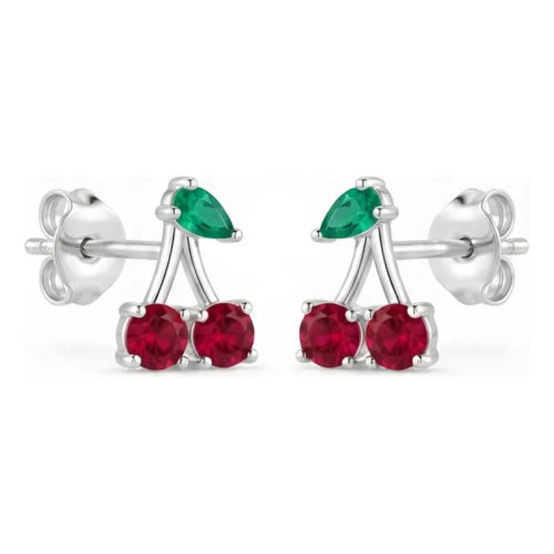 Broqueles Cereza · Plata 925
