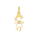 Dije Niña con Circonia Rosa · Regalo para Hija · Oro 10k