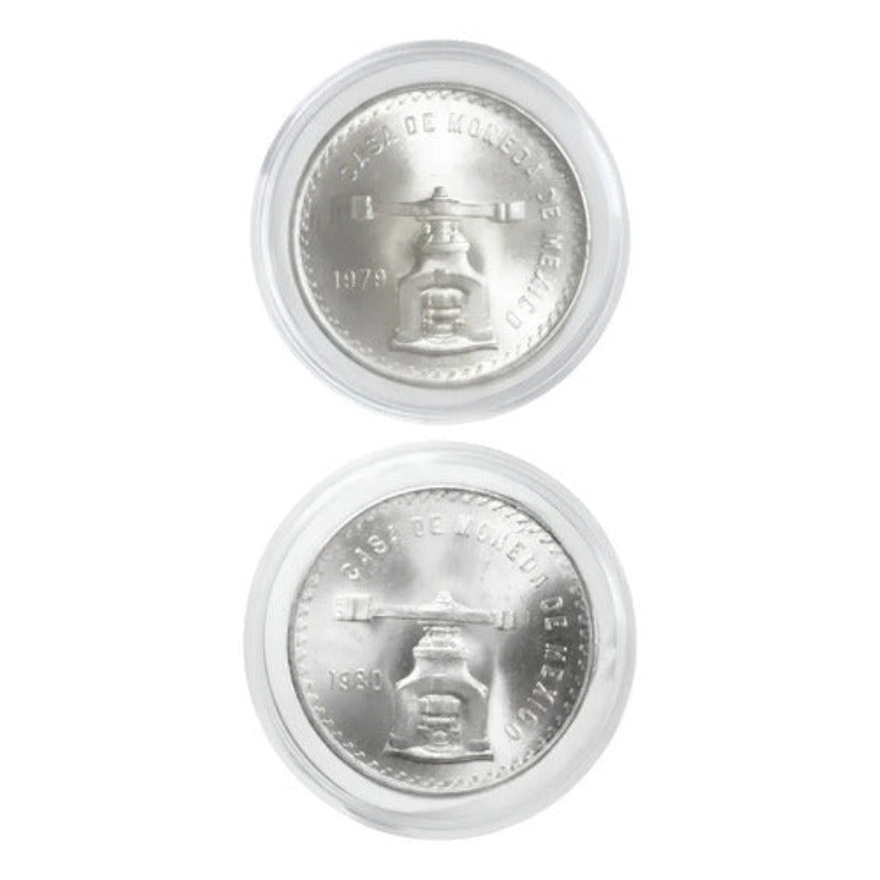2 Onzas Troy 1979 y 1980 de Colección · Plata Pura